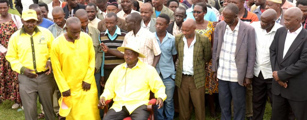 President Yoweri Kaguta Museveni at Kirambi market in Mitooma district
